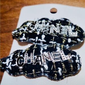 BARRETTES: 2 Piece Black & White w/Rhinestones, NWOT